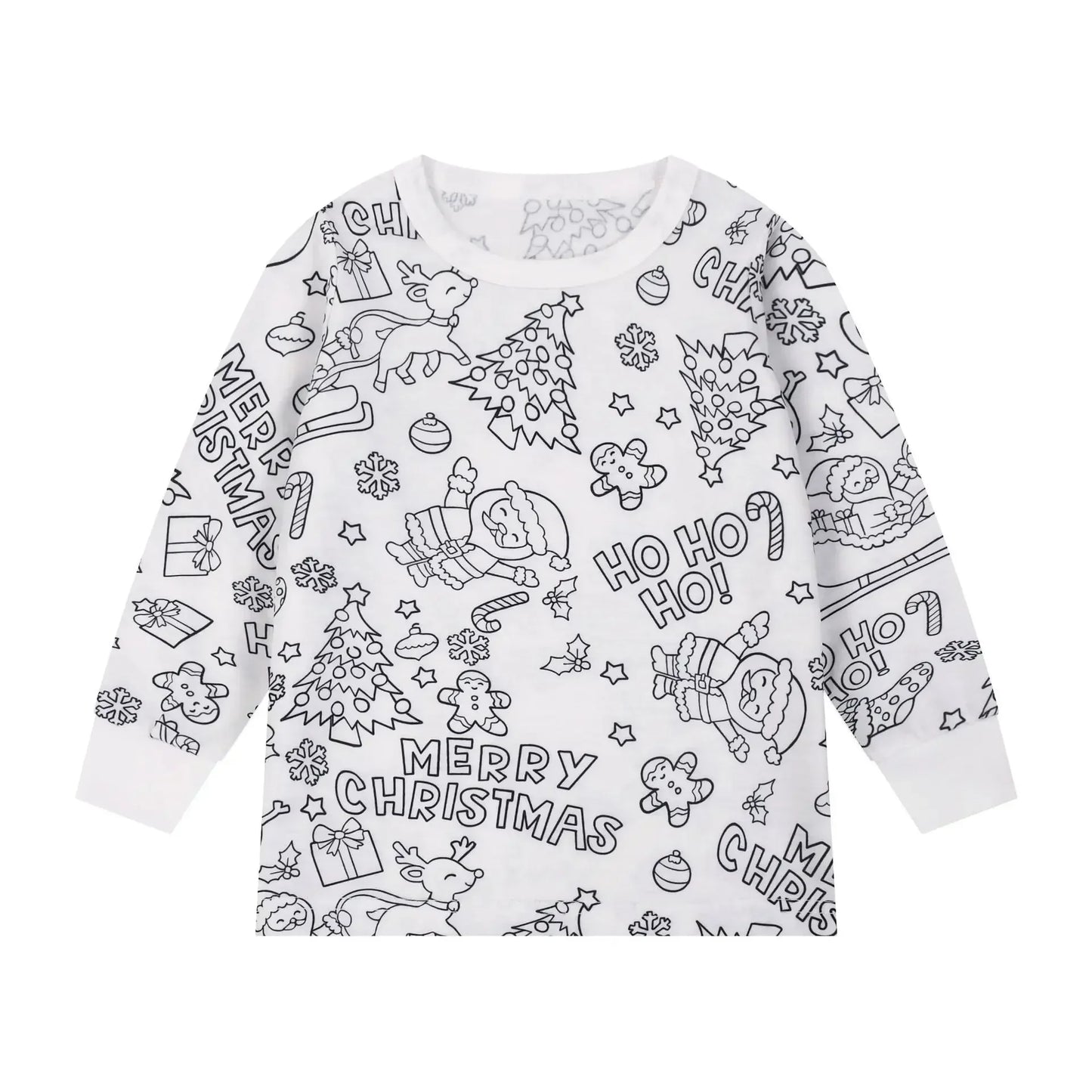 DIY Sketch Colorful Freehand Graffiti Pajamas Sets Baby Boys Girls Long sleeves Sleepwear Outfits Kids Funny Handicraft Homewear