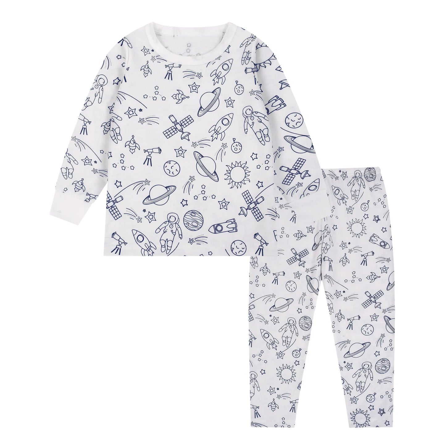 Kids DIY Sketch Colorful Pajama Set Baby Boys Girls Sketch Colorful Freehand Graffiti Sleepwear Child Funny Handicraft Homewear