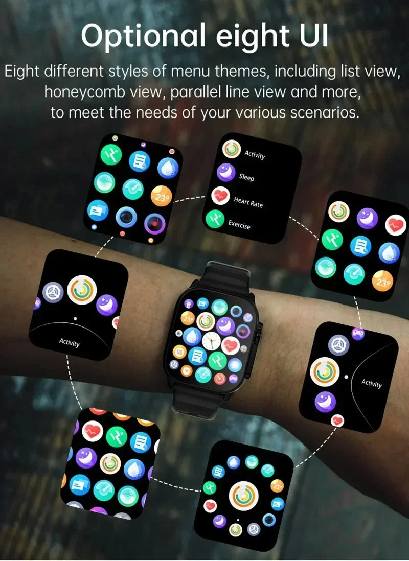 LAXASFIT 2025 Newest Smartwatch Bluetooth Voice Call Heart Rate Monitor Sports Bracelet for Android IOS Smartwatch Gift