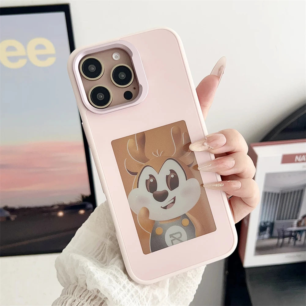 New E ink 4.0 inch Screen Digital Case for iPhone 16 16e 15 14 13pro max NFC Photo Custom Funda Mobile Back Cover With Bracket