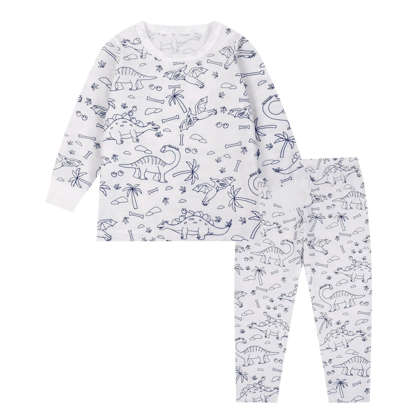 Kids DIY Sketch Colorful Pajama Set Baby Boys Girls Sketch Colorful Freehand Graffiti Sleepwear Child Funny Handicraft Homewear