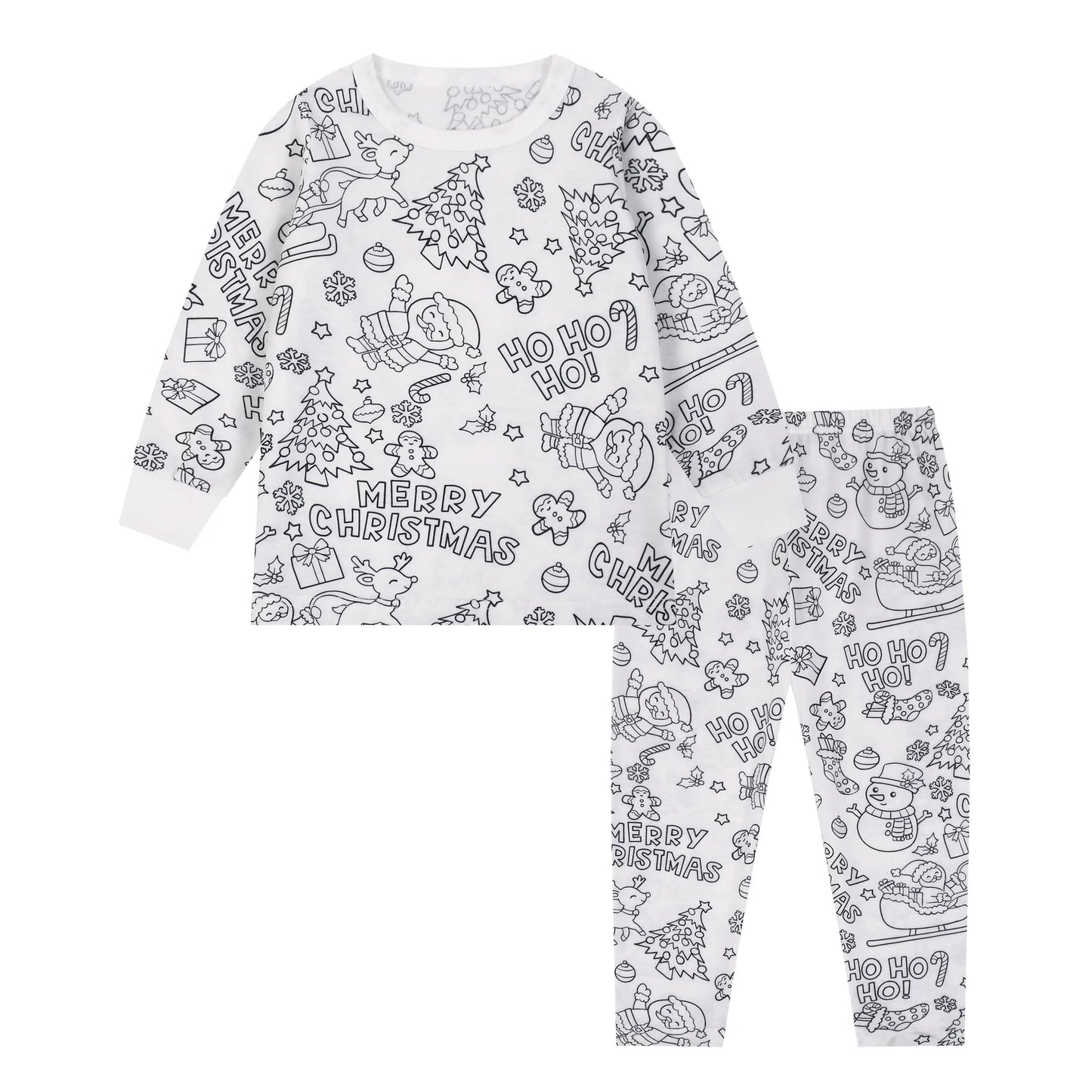 Kids DIY Sketch Colorful Pajama Set Baby Boys Girls Sketch Colorful Freehand Graffiti Sleepwear Child Funny Handicraft Homewear