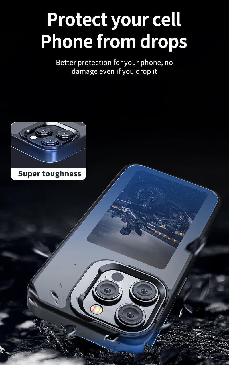 New E ink 4.0 inch Screen Digital Case for iPhone 16 16e 15 14 13pro max NFC Photo Custom Funda Mobile Back Cover With Bracket