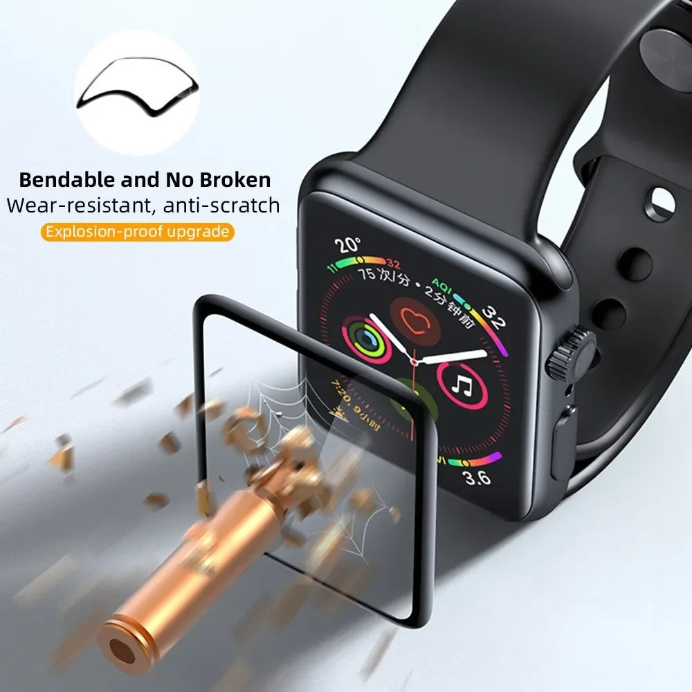Screen Protector For Apple Watch Series 9-8-7-6 5 4 Se ultra-2 49mm 41mm 45mm 40mm 44mm 3D (Not Tempered Glass) Film Accessories