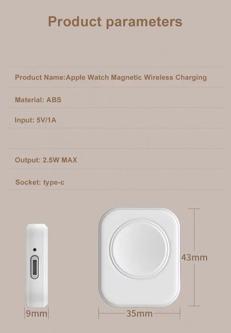 Wireless Fast Charger for iWatch series 9 8 7 6 5 SE Type C  convert Charger for iWatch Series 6 5 3 2 1