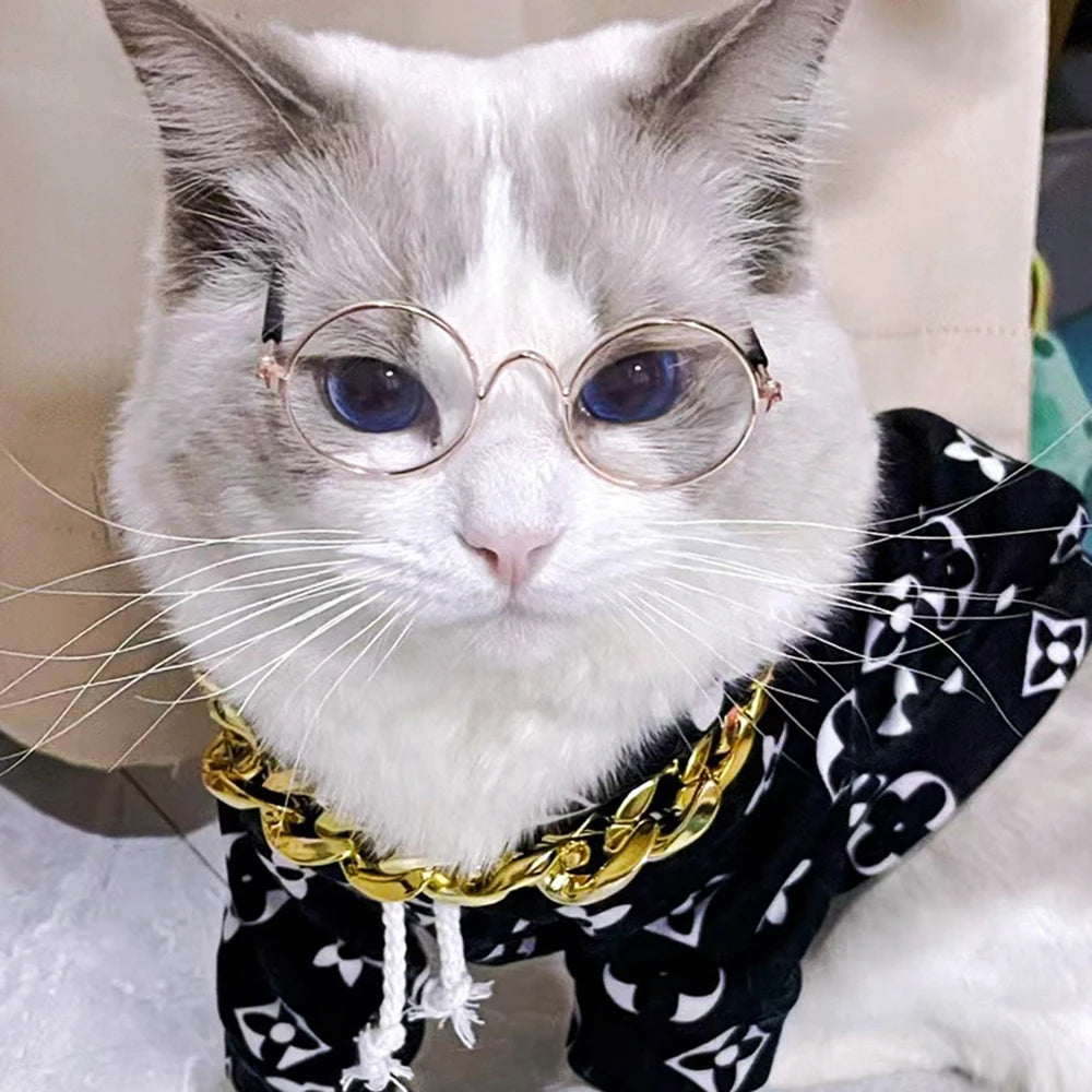 Lovely Vintage Round Cat Sunglasses Reflection Eye wear glasses For Small Dog Cat Pet Photos Pet Products Props Accessories