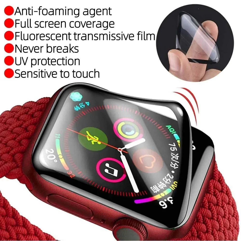 Screen Protector For Apple Watch Series 9-8-7-6 5 4 Se ultra-2 49mm 41mm 45mm 40mm 44mm 3D (Not Tempered Glass) Film Accessories