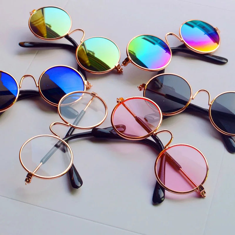 Cat Sunglasses Lovely Vintage Round  Reflection Eye wear glasses For Small Dog Cat Pet Photos Pet Products Props Accessories