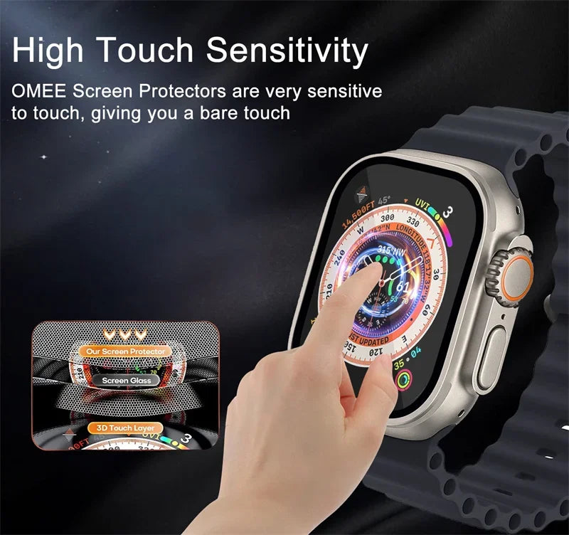 Screen Protector For Apple Watch Series 9-8-7-6 5 4 Se ultra-2 49mm 41mm 45mm 40mm 44mm 3D (Not Tempered Glass) Film Accessories