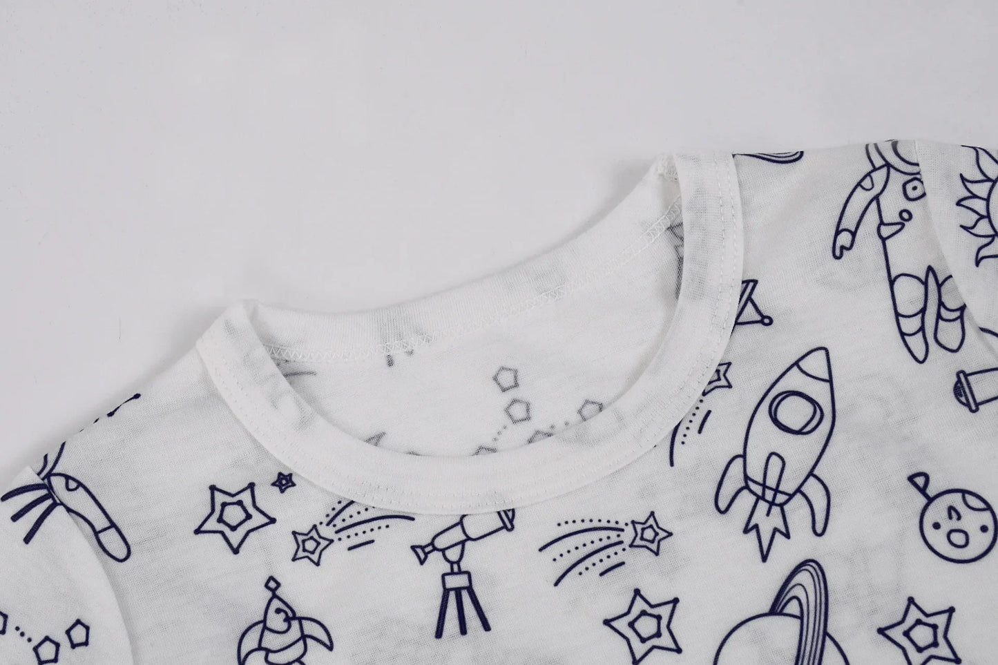 DIY Sketch Colorful Freehand Graffiti Pajamas Sets Baby Boys Girls Long sleeves Sleepwear Outfits Kids Funny Handicraft Homewear