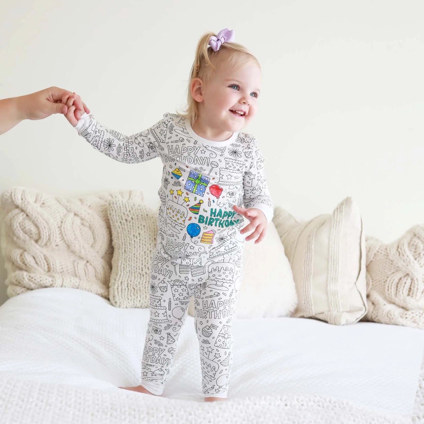 Kids DIY Sketch Colorful Pajama Set Baby Boys Girls Sketch Colorful Freehand Graffiti Sleepwear Child Funny Handicraft Homewear